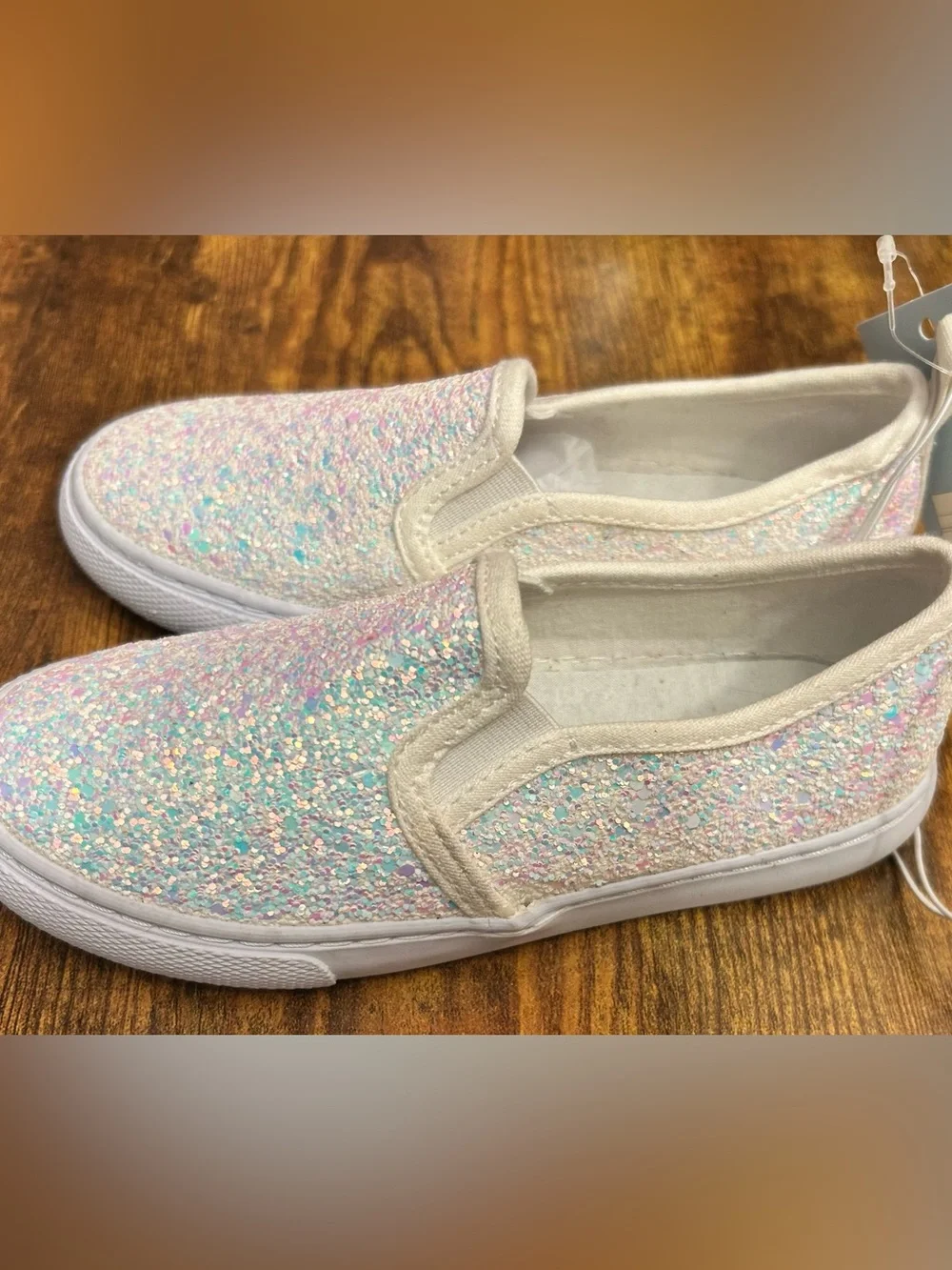 Toddler Madigan Slip-on Glitter Sneakers - Cat & Jack™ White Size 11T FLAWED